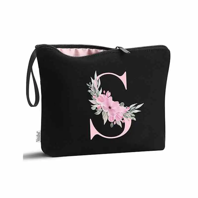 Bolsa de maquillaje personalizada LW08 A-Z, regalos de cumpleaños para mujeres, mamá, regalos para la mejor amiga, bolsa de cosméticos para novia y dama de honor