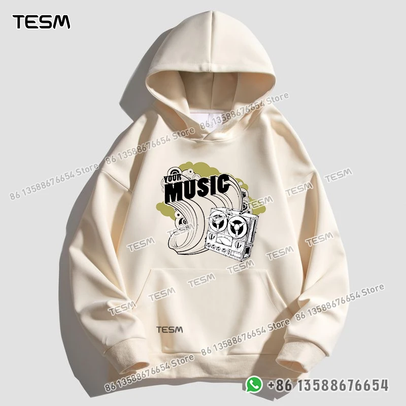 TESM الرجال النساء هوديي نمط مشغل الموسيقى العصرية البلوز الوالدين والطفل سترة رياضية علوية حزب البلوز طويلة الأكمام #3