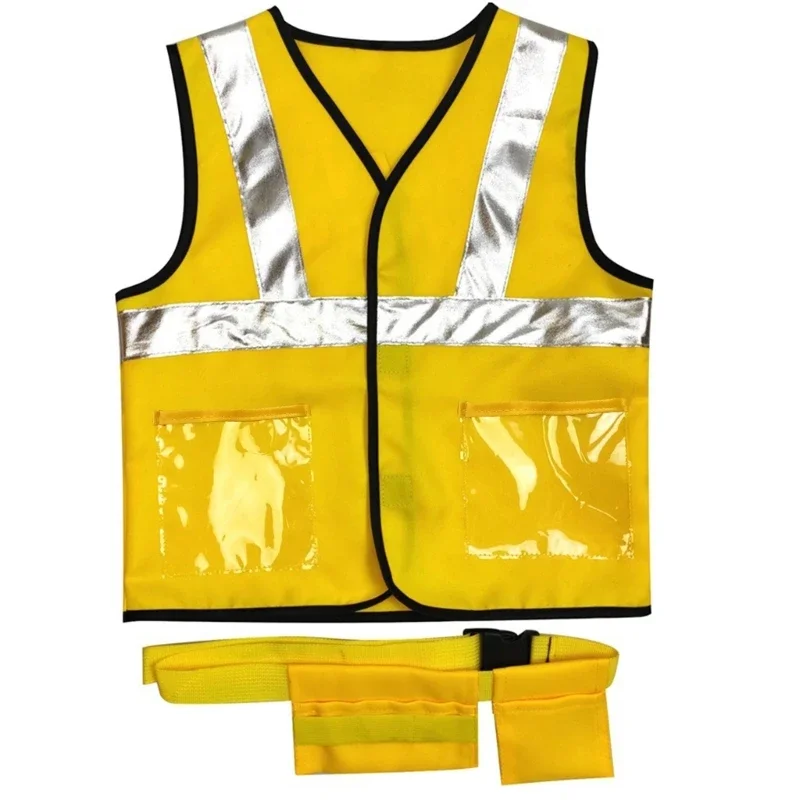 Construction Worker Costume For Boys Engineer Vest Worker Role for Toy Road Construction