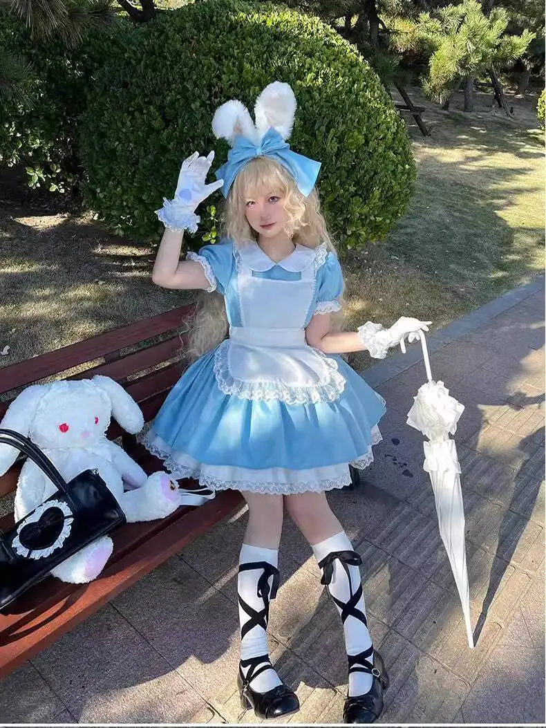 

Princess Swing Dress Daily Dress Daydream Whispers Alice In Dreamland Spring Summer Lolita Apron Maid Outfit