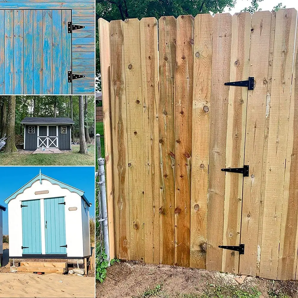 6-pack heavy-duty tee-scharnier, 150 mm 6 inch T-scharnier metalen riem tee-scharnier met schroeven voor schuurdeuren, tuinpoort-AA26