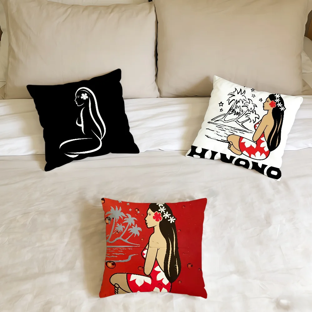 Home Office Logo - H-Hinano Tahiti Girl Logo kussenhoes Home