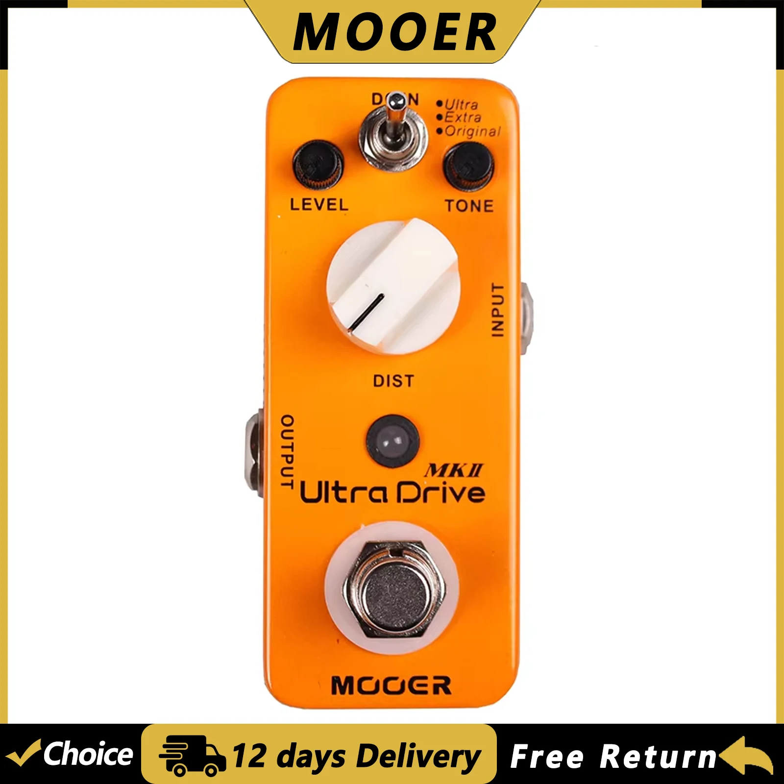

MOOER Ultra Drive MKII Distortion гитарная педаль эффектов синтезатор 3 режима True Bypass педаль электрогитары детали портативная