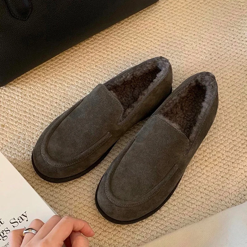 Women Fur Loafers Shoes Flats Warm Cotton Shoes Winter Casual Woman Boots 2025 Trend Sneaker Sport Walking Comfort Zapatos Mujer