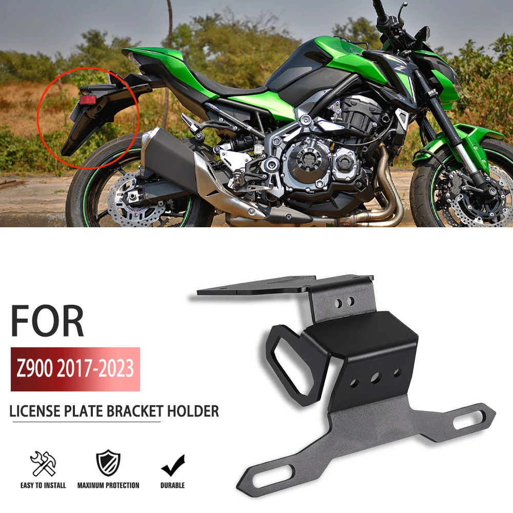 

For Kawasaki Z900 2018 2019 2020 2021 Motorcycle License Plate Holder Support Stand License Bracket Tail Tidy Fender Eliminator