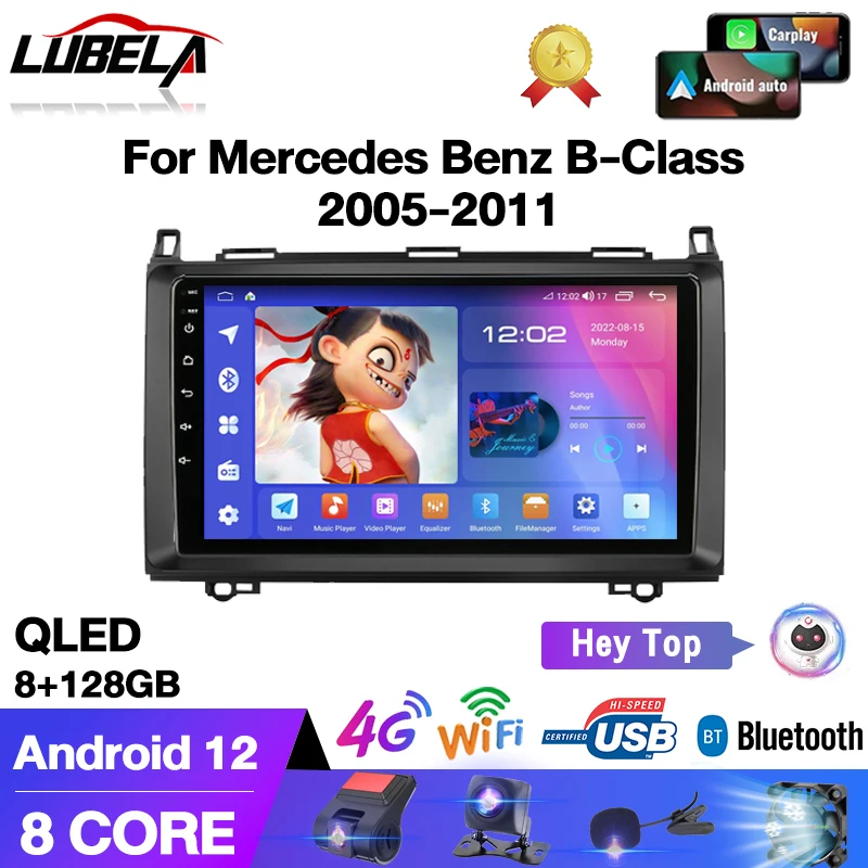 

Android Auto 4G WIFI Carplay Autoradio For Mercedes Benz B-Class B Class Viano Vito W245 B200 2005-2012 Auto Radio bluetooth