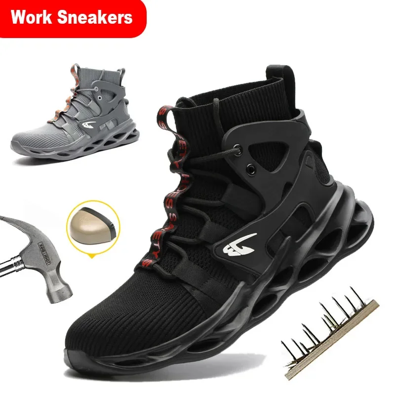 2024 New Safety Shoes Puncture-Proof Work Sneakers Lightweight Work Shoes Men Steel Toe Shoes Safety Boots Indestructible Shoes