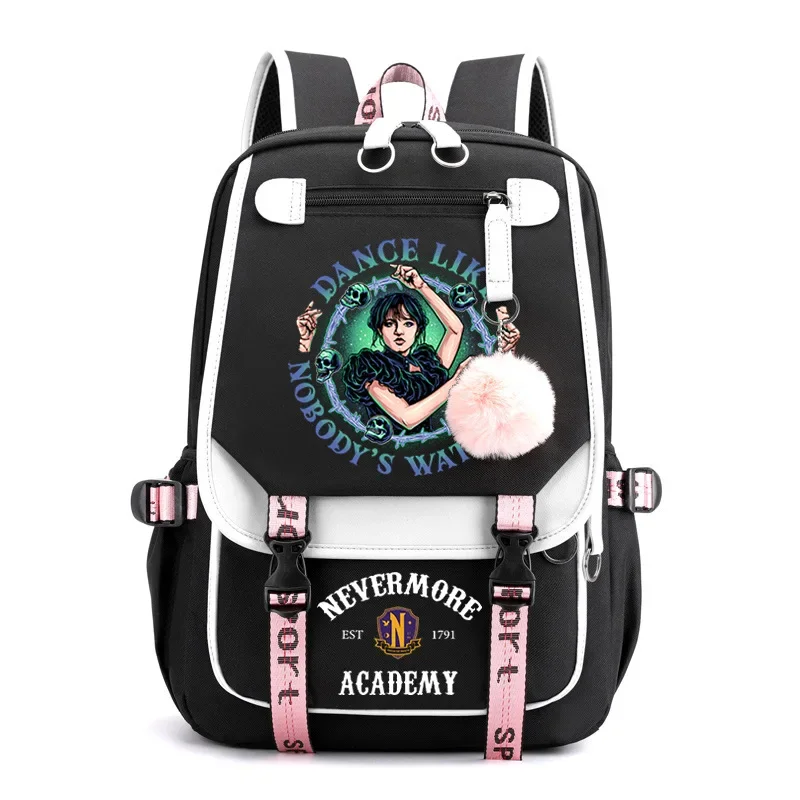 Rabu Addams Enid tas punggung sekolah remaja laki-laki perempuan tas Daypack Akademi Nevermore ransel Laptop hadiah ransel