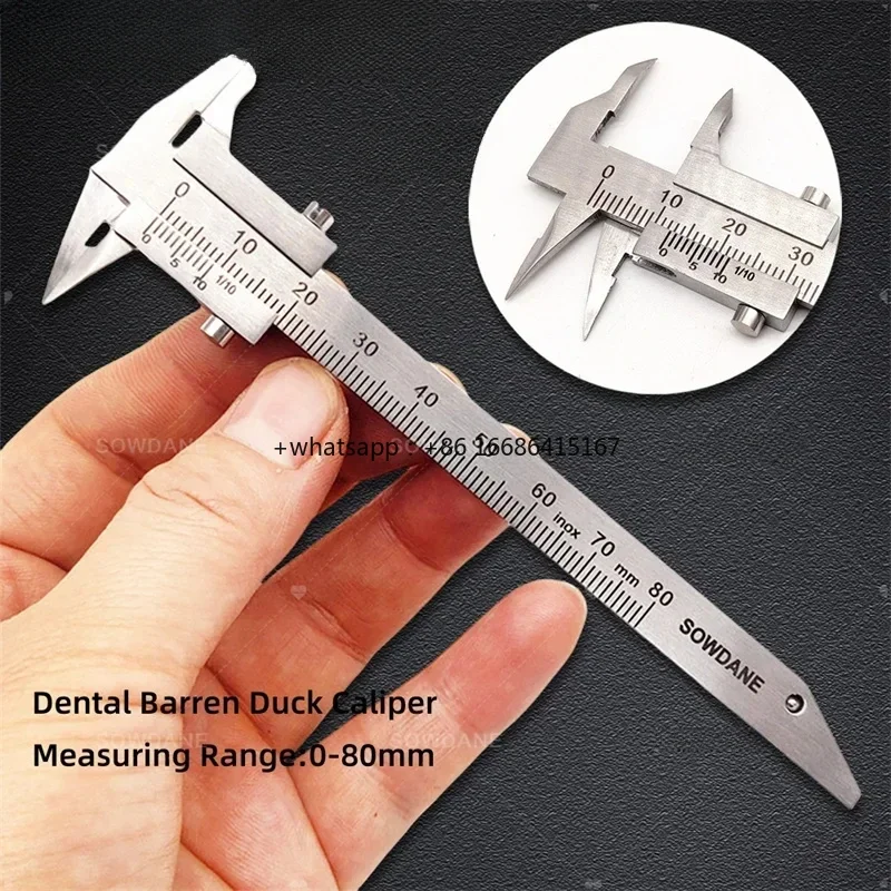 Laboratory Lab Ruler Calipers Stainless Steel Autoclavable 80mm Orthodontic Barren Duck Caliper Bracket Positioning Gauge