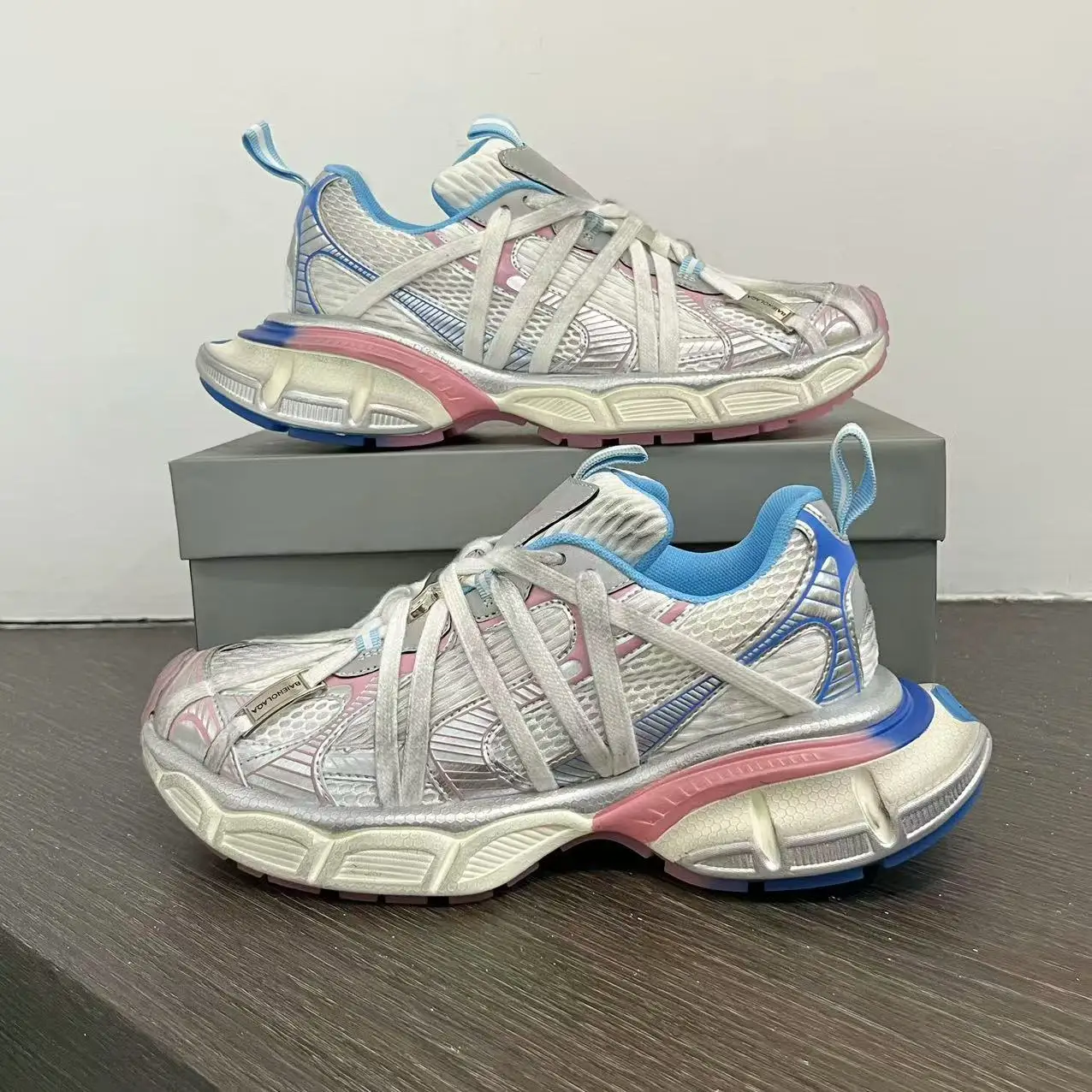 None Unisex Casual Shoes Pink Blue 5