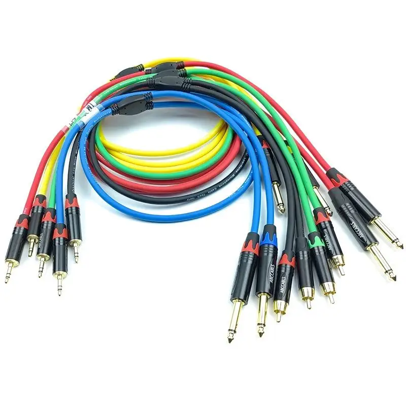3.5mm Dual Lotus One-to-Two RCA Stereo Audio Cable,  for Speaker Combinations, Computers, Phones, Type C Audio Microphones