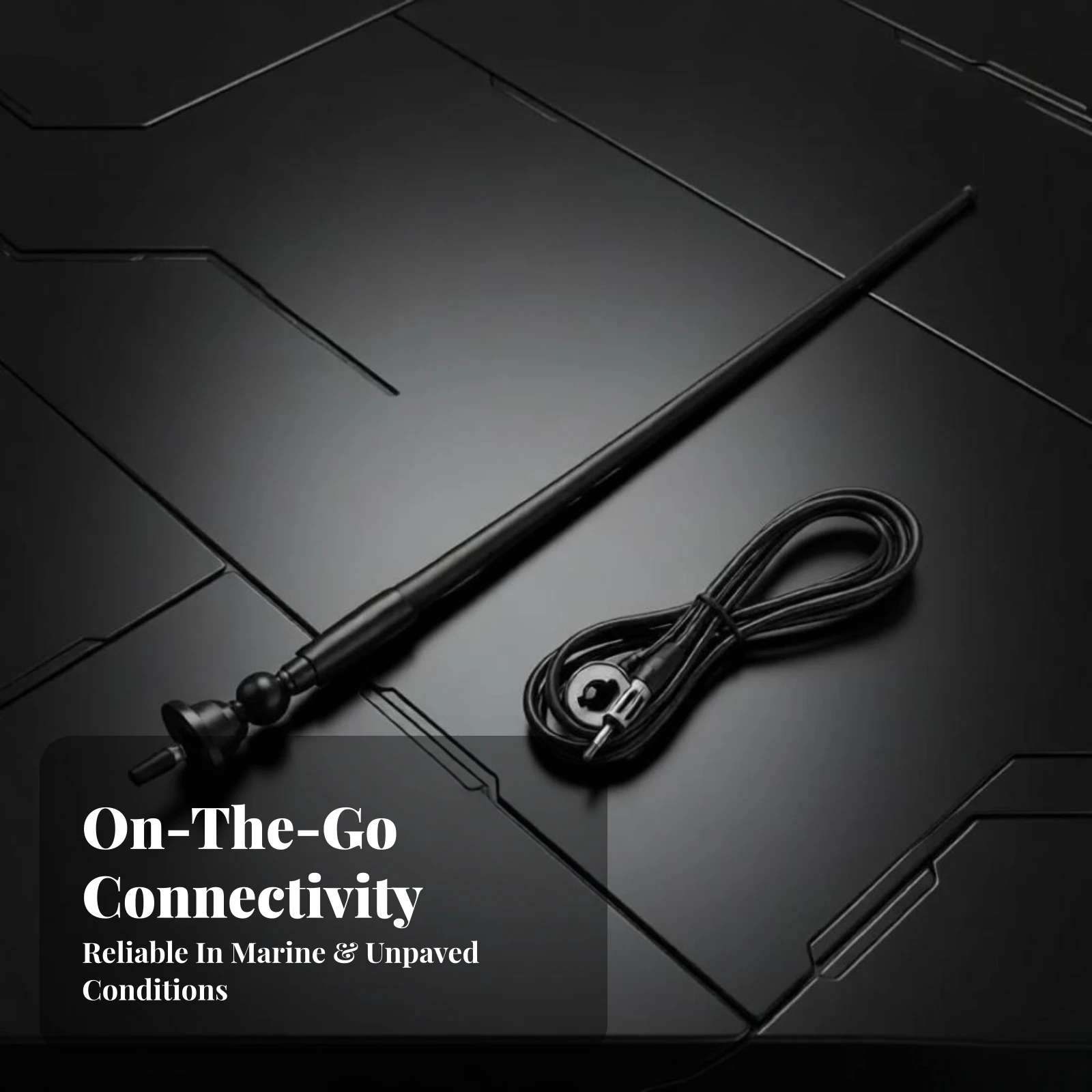 Whip Antenna with Cable Slim Marine Antenna with Base Omnidirectional Low Profile for Boats, RVs