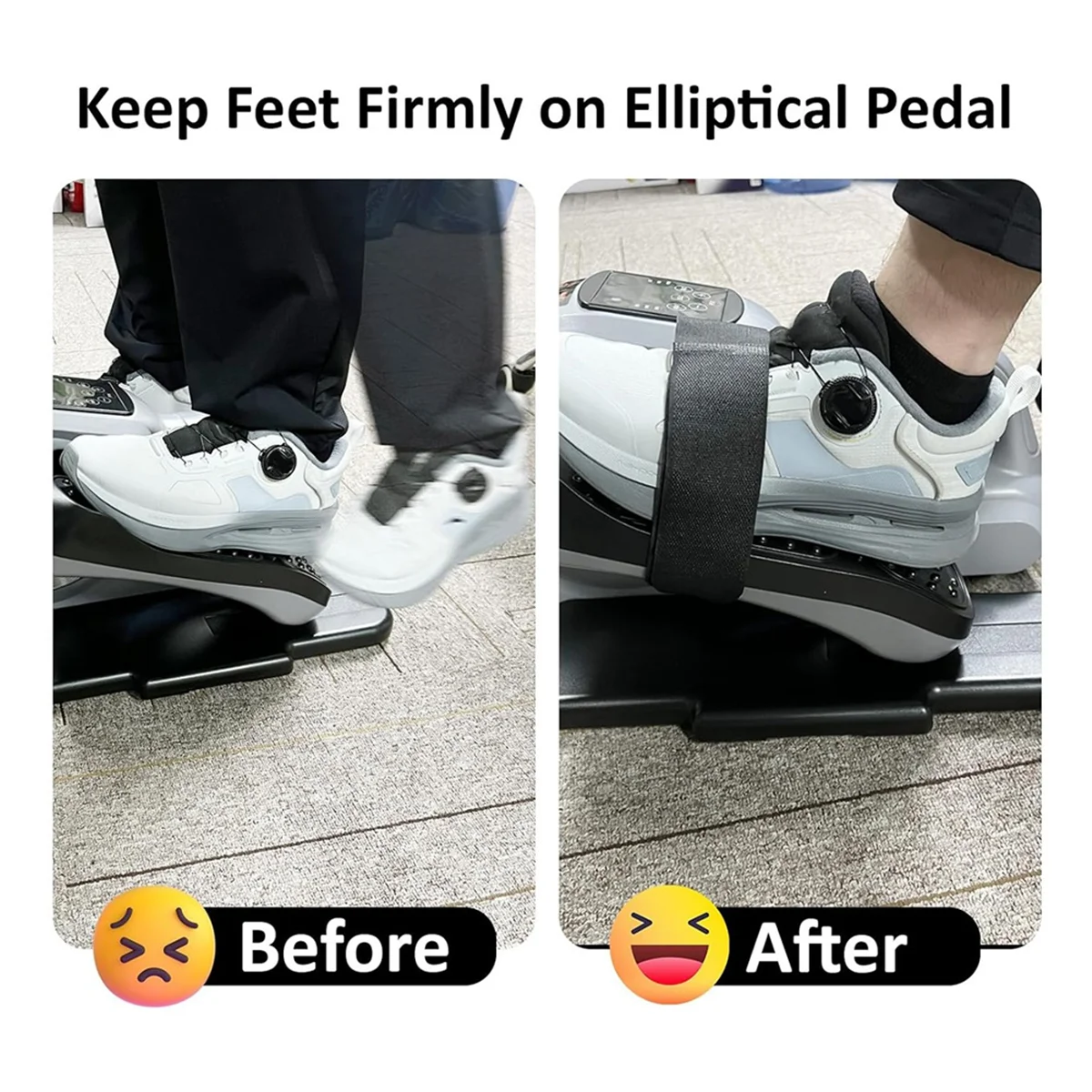 A71P 4 قطع من أشرطة دواسة آلة تمرين الساق البيضاوية، مناسبة لتمارين دواسة القدم والساق تحت المكتب #5