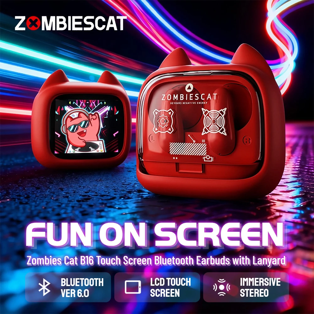 

Zombiescat B19 Touch Screen Bluetooth 6.0 Earphones HiFi Stereo Sound Wireless Headphone ENC Clear Call TWS Wireless Ear buds
