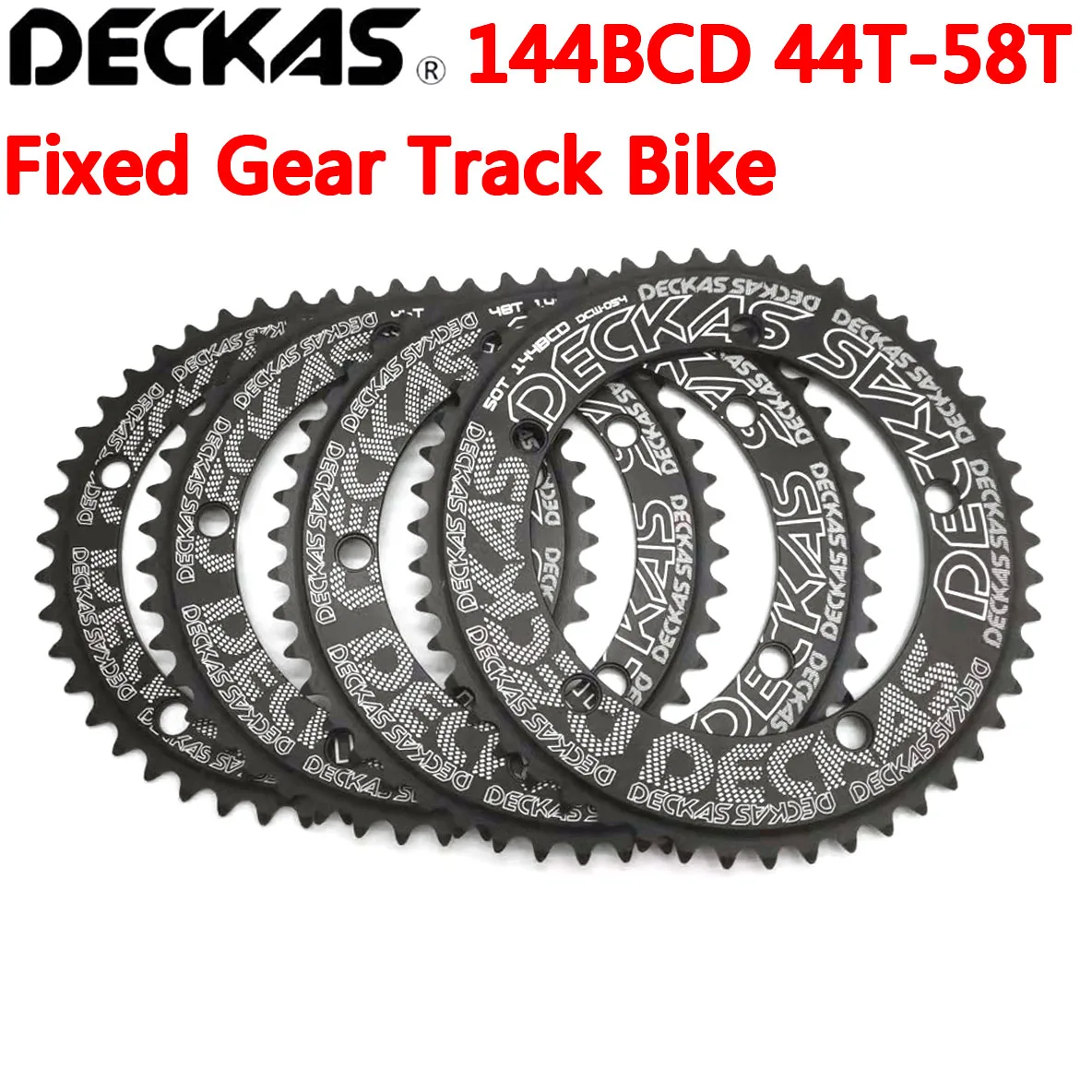 DECKAS Fixed Gear 144BCD Bicycle Chain Fixie Chainwheel Track Bike Single Speed MTB Chainring 44T 46T 48T 50T 52T 54T 56T 58T