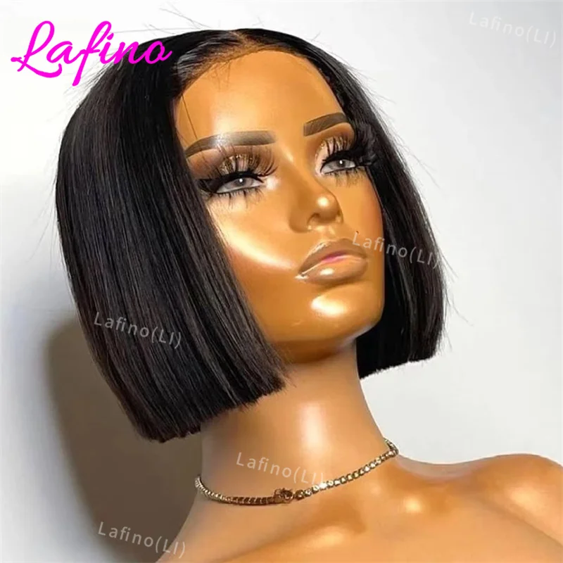 

Парик из натуральных волос с HD-кружевом 13x4/13x6, 200% плотность, для женщин, бразильские прямые короткие парики-каре без клея, парики с фронтальным кружевом 4x4