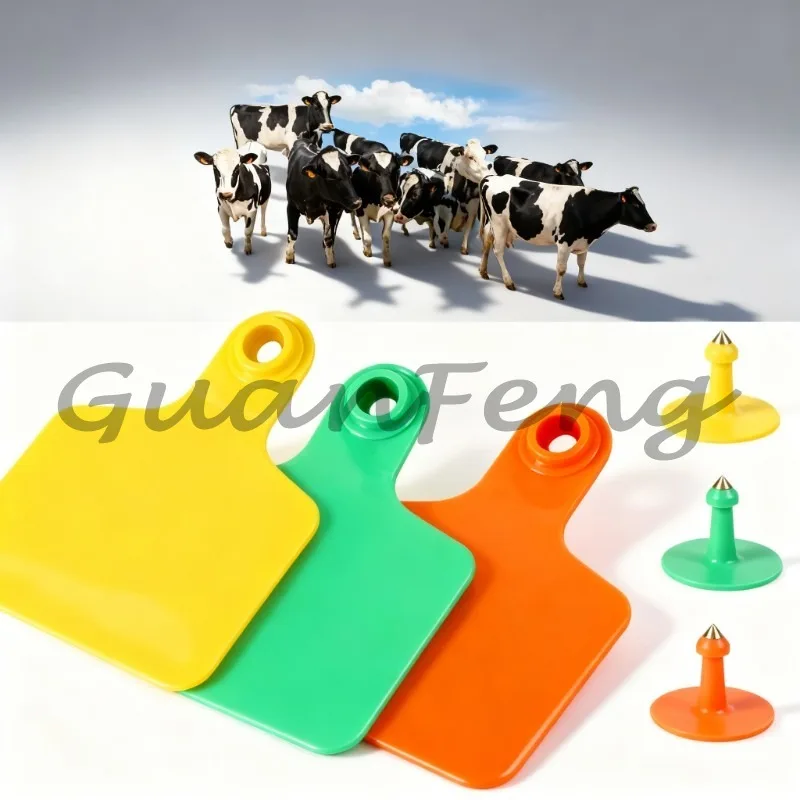Blank No Word Livestock Ear Tags 75×60mm, 100Pcs Animal Identification Ear Tags for Cattle, Calf, Pig, Sheep Farm Use