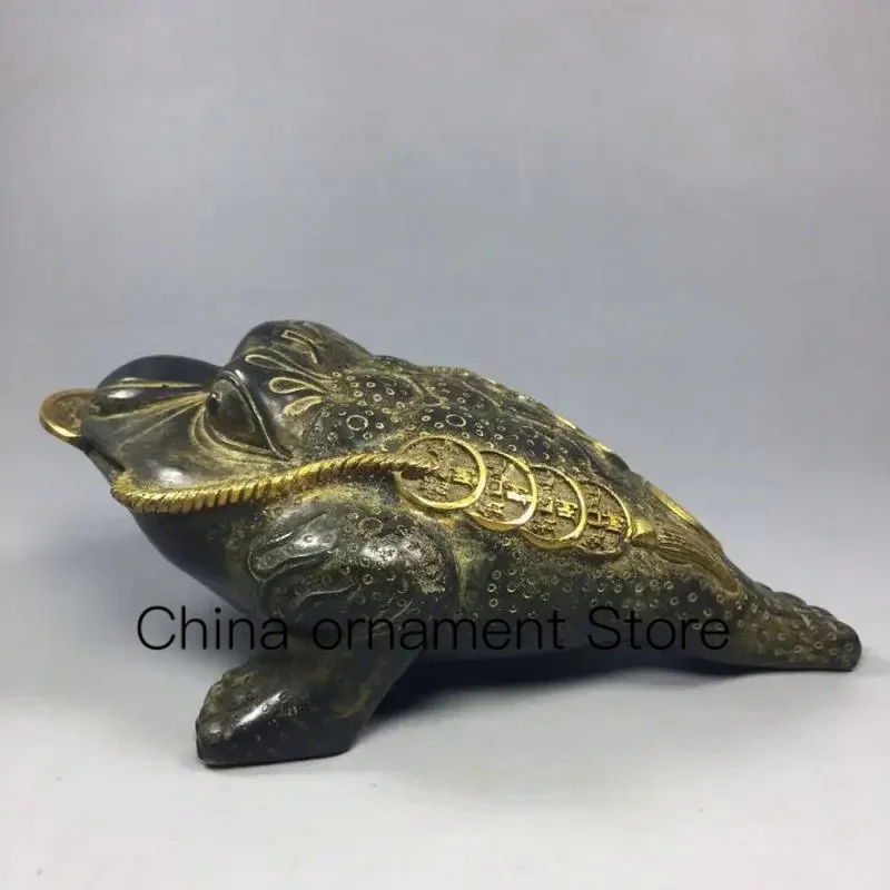 

Feng Shui Three Legged Money For Frog Fortune copper Toad Figurin Chinese Coin Metal bronze Craft Home Decor