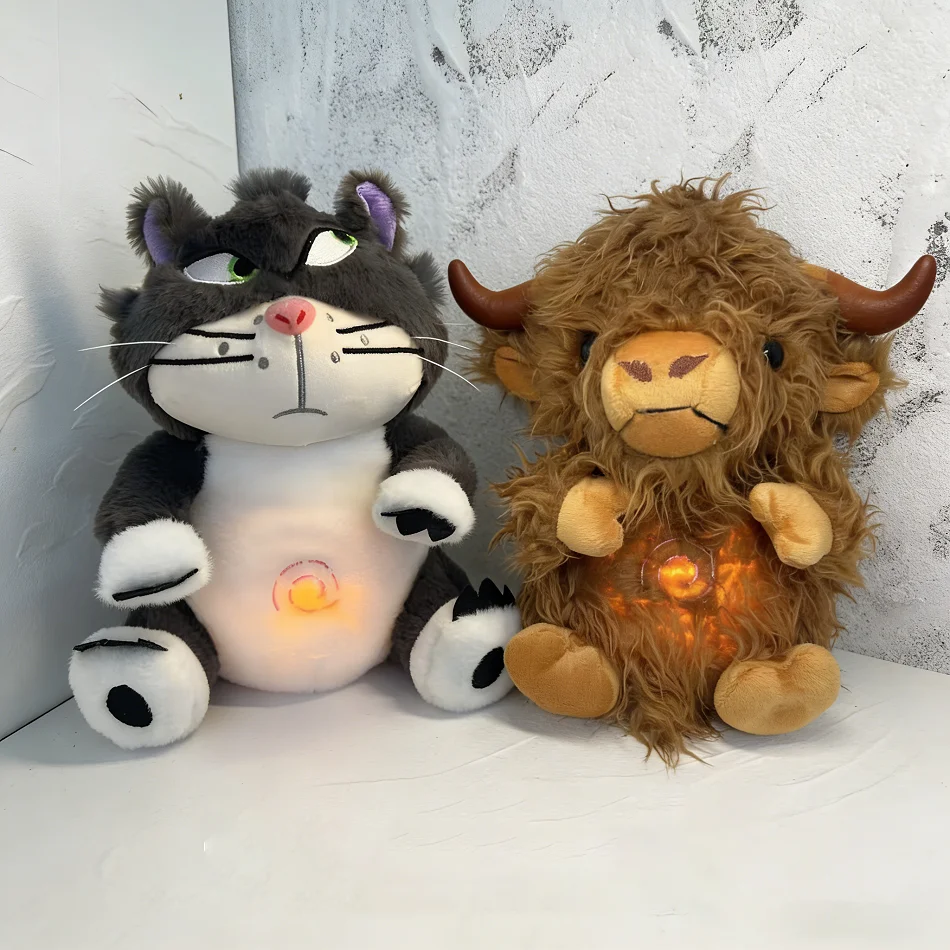 

Hot Lucifer leering Cat Plush Doll cute little bear Breath Peluche Soothes Toy Highland cattle Anime Music Light Sleep Gifts