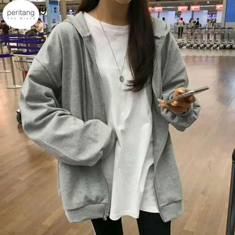 

Basic Jackets Women BF Style 2024 Spring Loose Thin Zipper Chic Leisure Femme Coats Minimalist Solid Girls Outerwear New Fashion