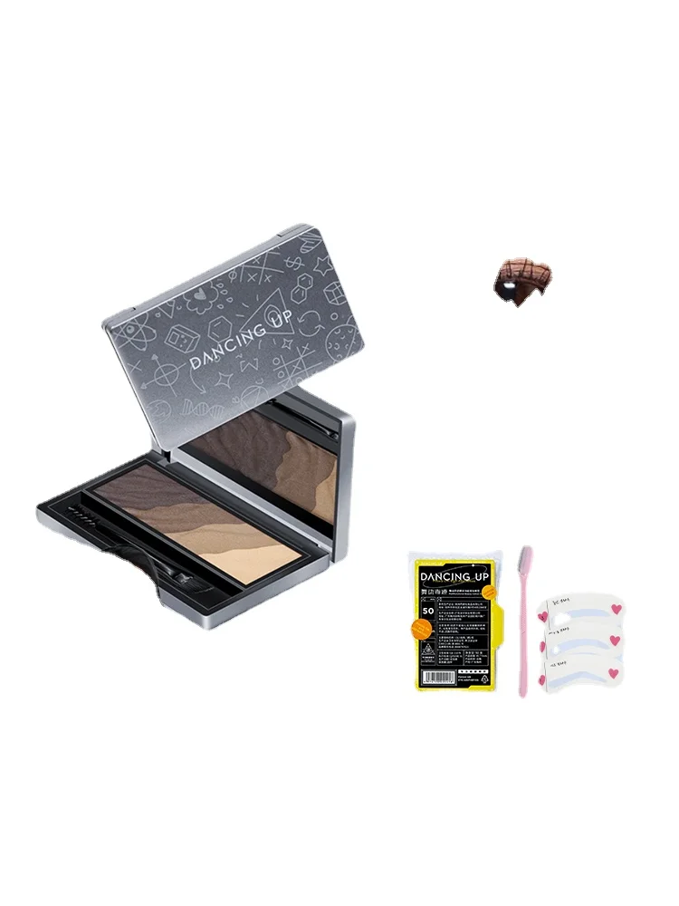 XL Four-Color Eyebrow Powder Waterproof Sweatproof Fadeless Women's Eye Shadow Eyeliner Blush Makeup Palette Cream