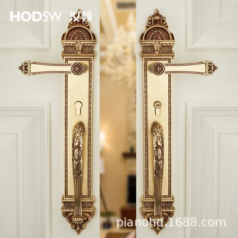 Large door lock Brass double door lock Interior door Meeting room opposite door Large lock