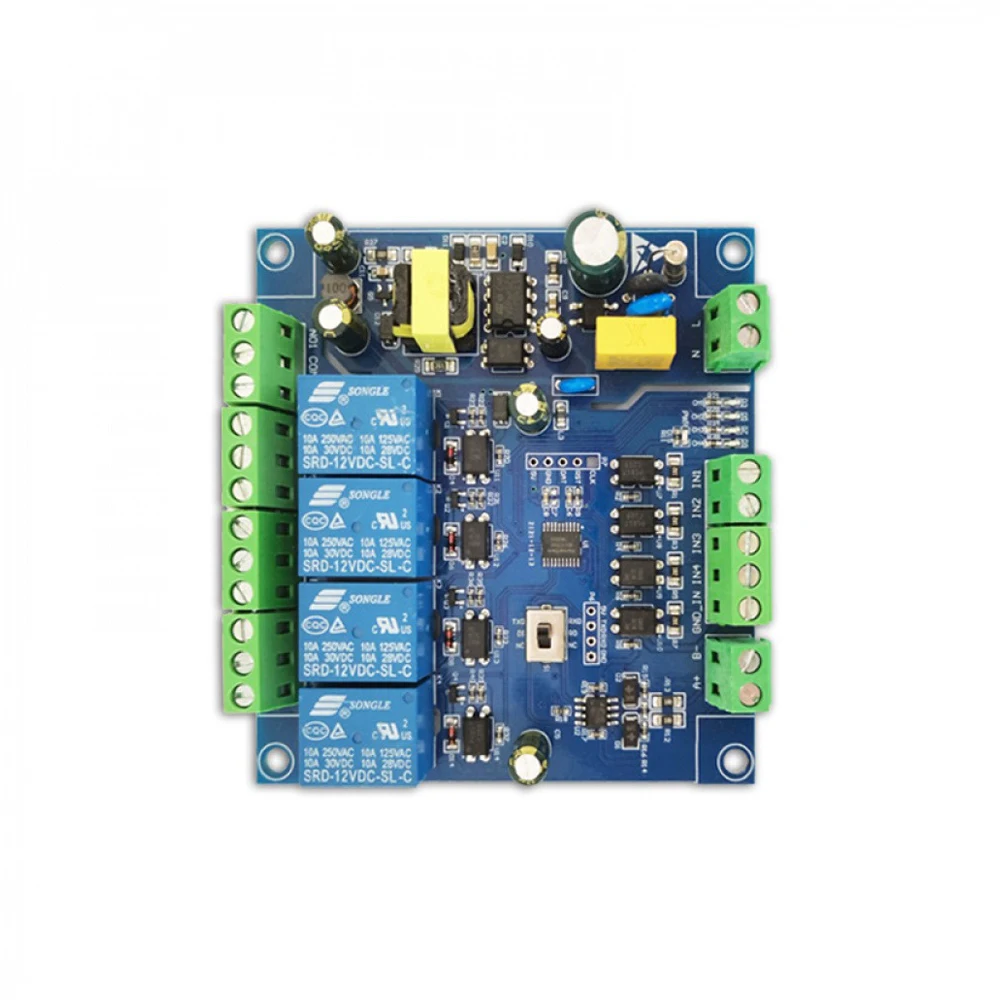 Modbus RTU Four-channel Relay Module AC220V Power Supply Relay Board Support RS485/TTL UART Interface/Power Failure Preservation