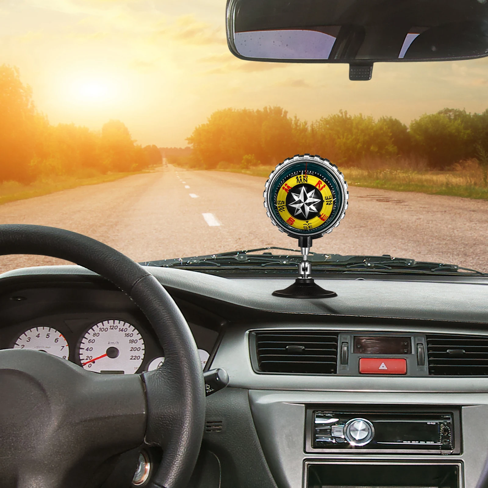 

Car Dashboard Ball Suction Mount Navigation Automotive Accessory Mini Vehicle Compass Direction Guide Dashboard Compass For Boat