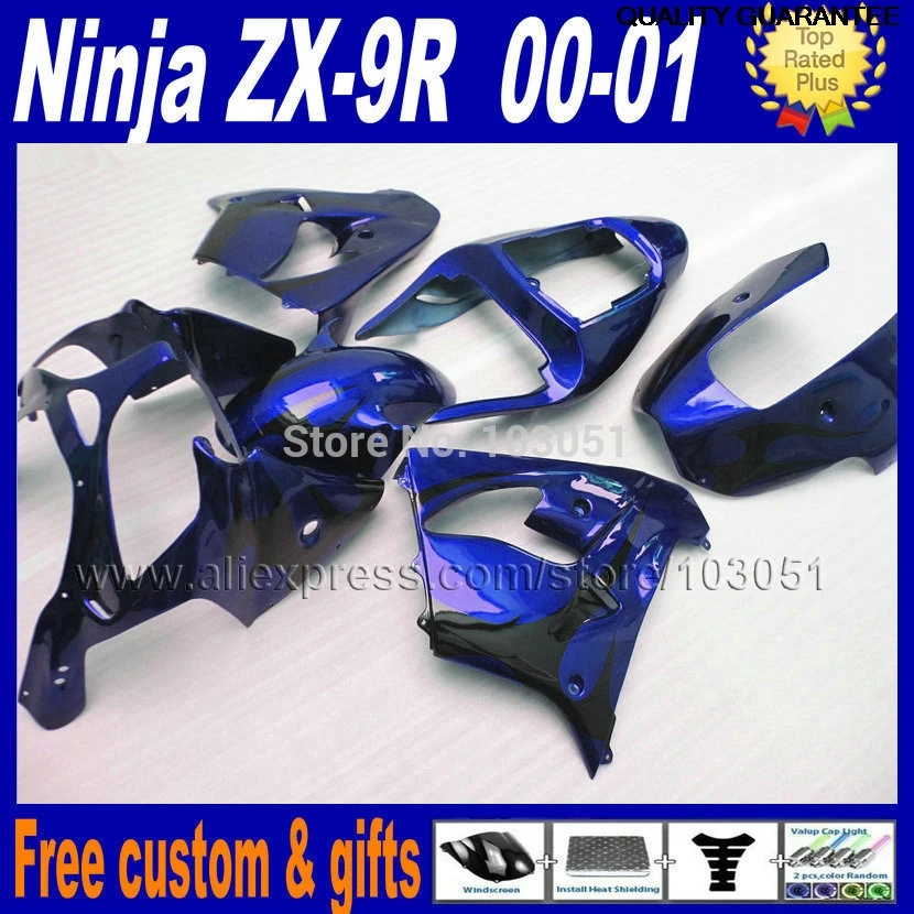 

Road fairing for kawasaki ninja ZX 9R 2000 2001 R 00 01 dark blue aftermarket body repair fairings kit parts