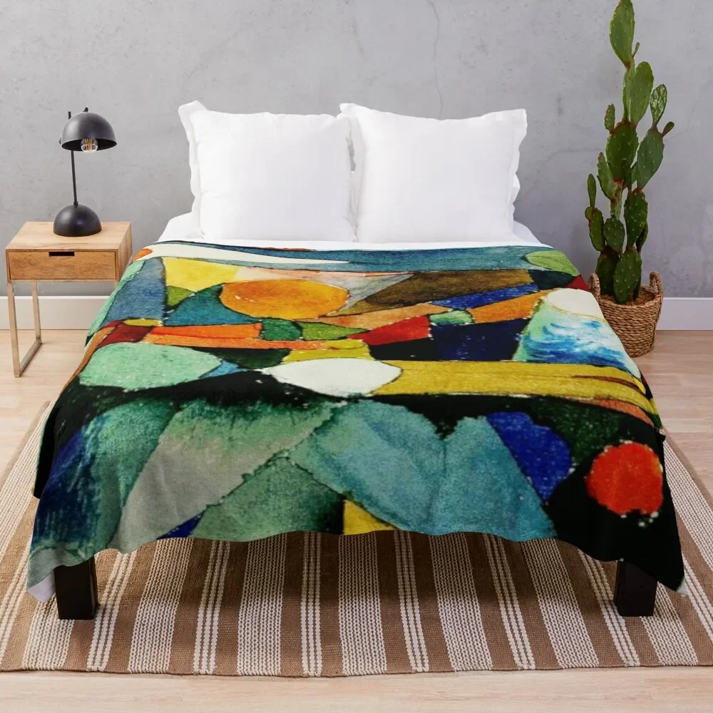 

Colour Shapes | Paul Klee Abstract Watercolor Art Throw Blanket Bed linens Nap Plaid Blankets