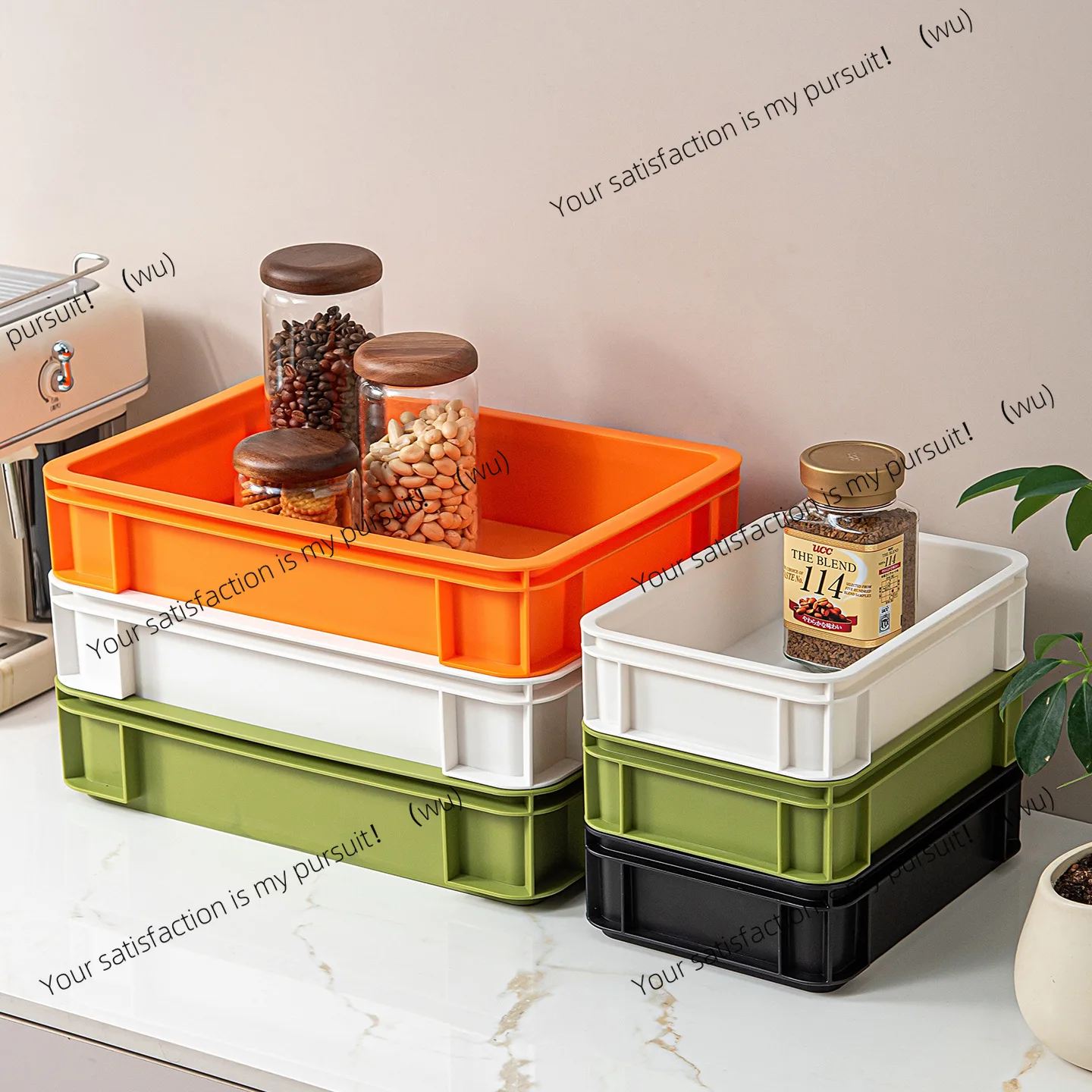 

Desktop storage box Plastic storage box Industrial wind storage basket Shelf coffee Office stationery finishing box