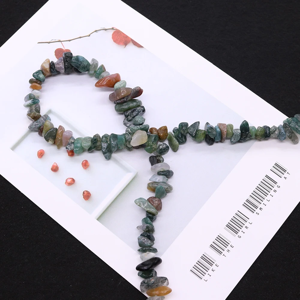 

Mixed Color Natural Indian Agate Chipped Stone Bead 6-12mm Irregular Semi-Precious Stone Straight Hole Handmade Jewelry Material