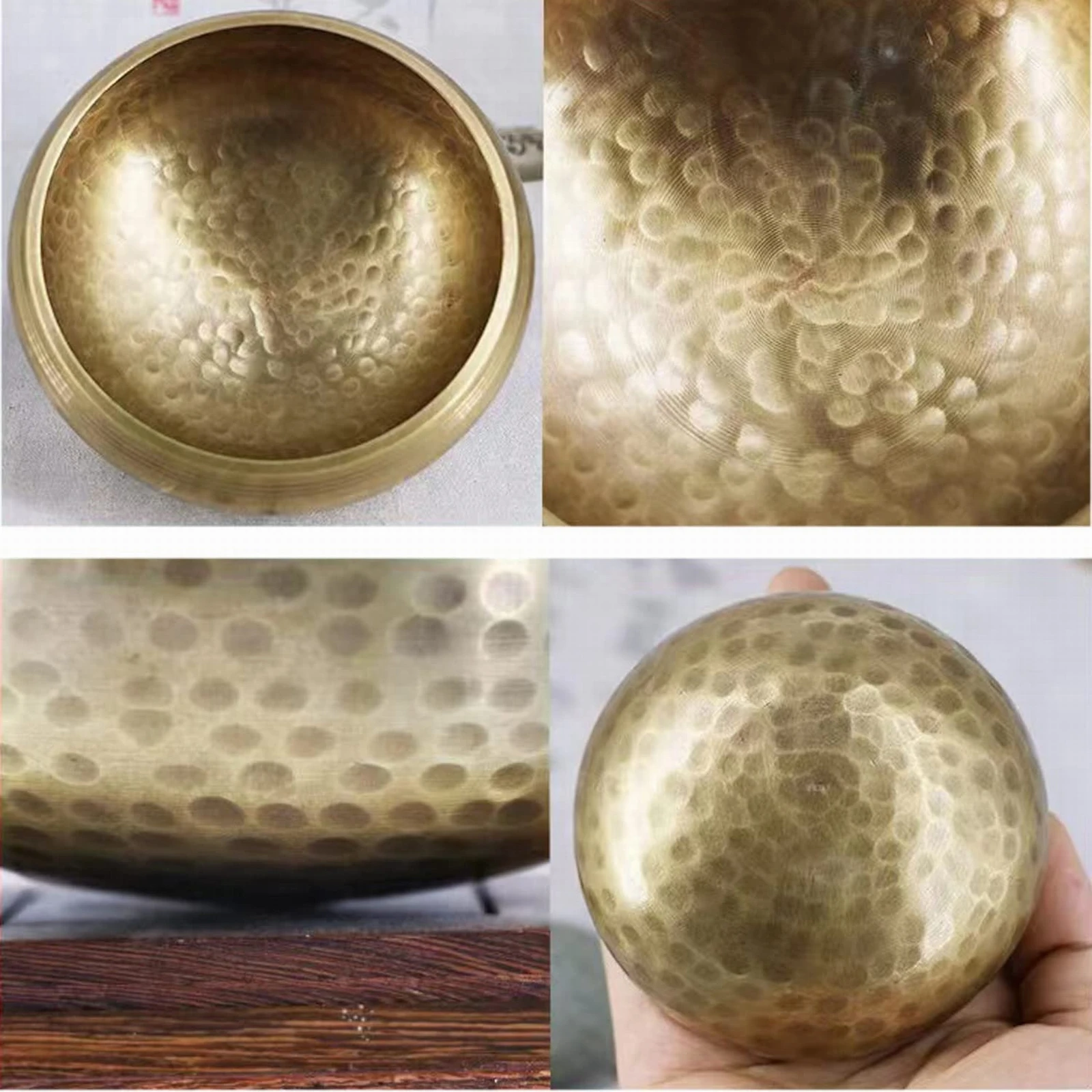 

6.89 inch Tibetan Hammered Meditation Singing Bowl For Healing Prayer Yoga With Mallet Cushion and gunny bag