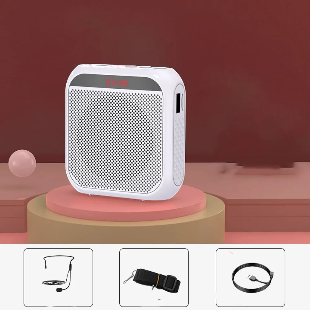 Portable Rechargeable Wireless Voice Amplifier With Microphone Ultralight Audio Speaker Led Display Megaphone For Teachers
