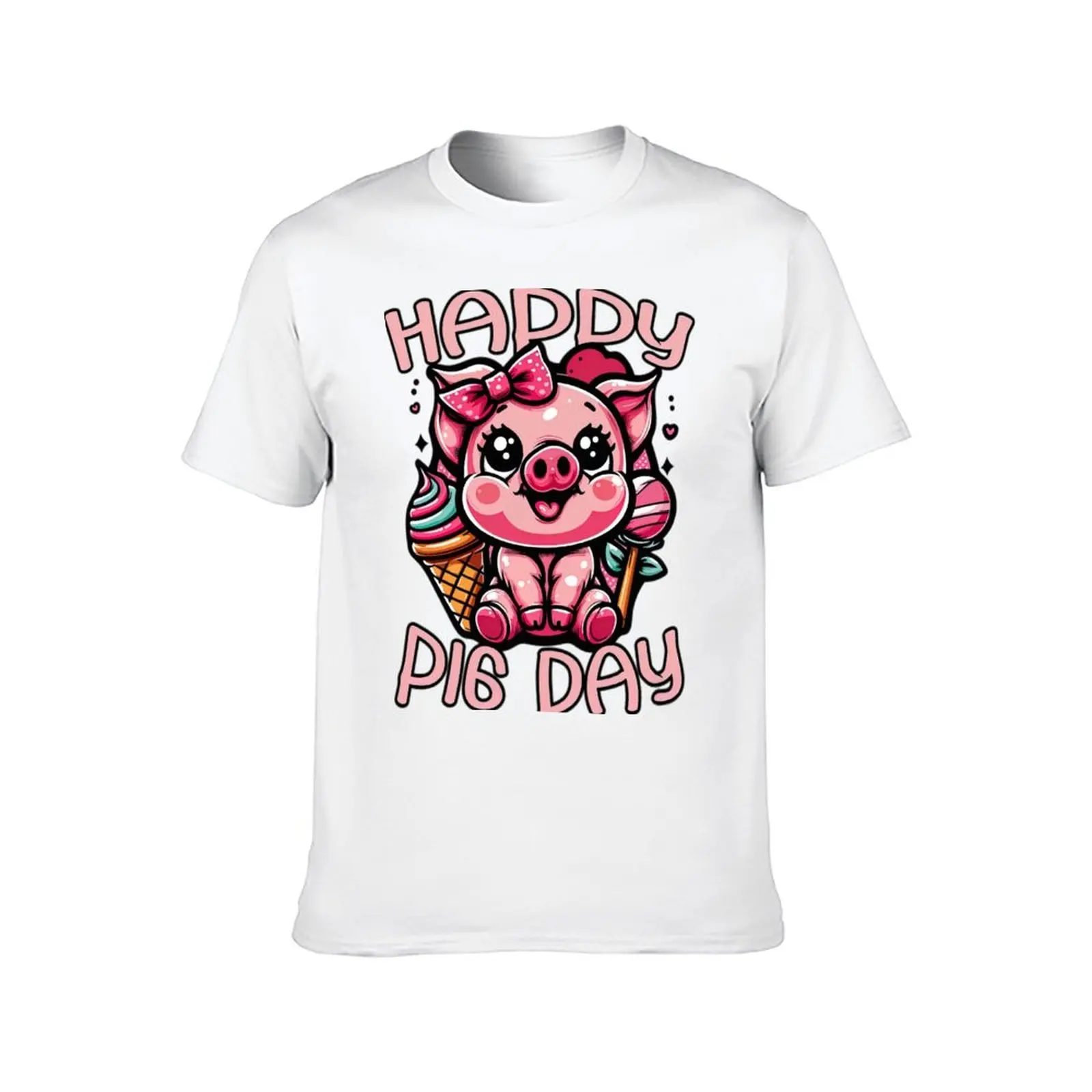 يوم الخنزير السعيد، دعنا نحتفال بزخلاء الخنزير الرائعة لدينا! تي شيرت قطن أسود تي شيرت عادي للرجال حزمة تي شيرت