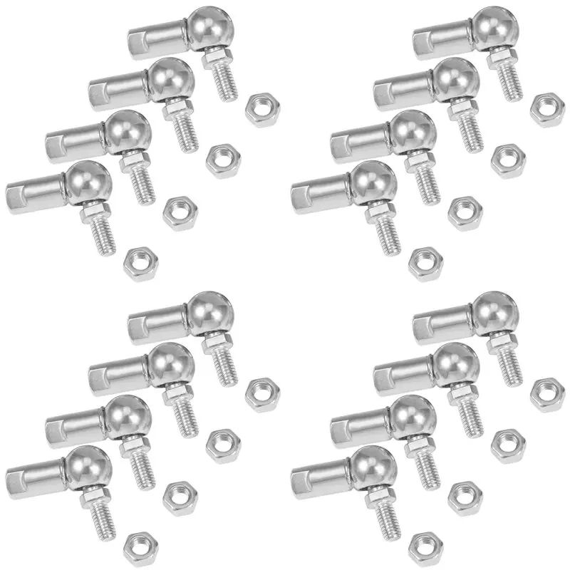 

ABJI-CS8, Rod End Ball Bearing With Stud, M5X0.8Mm Carbon Steel Right Hand 16Pcs,Ball Joint Bearing