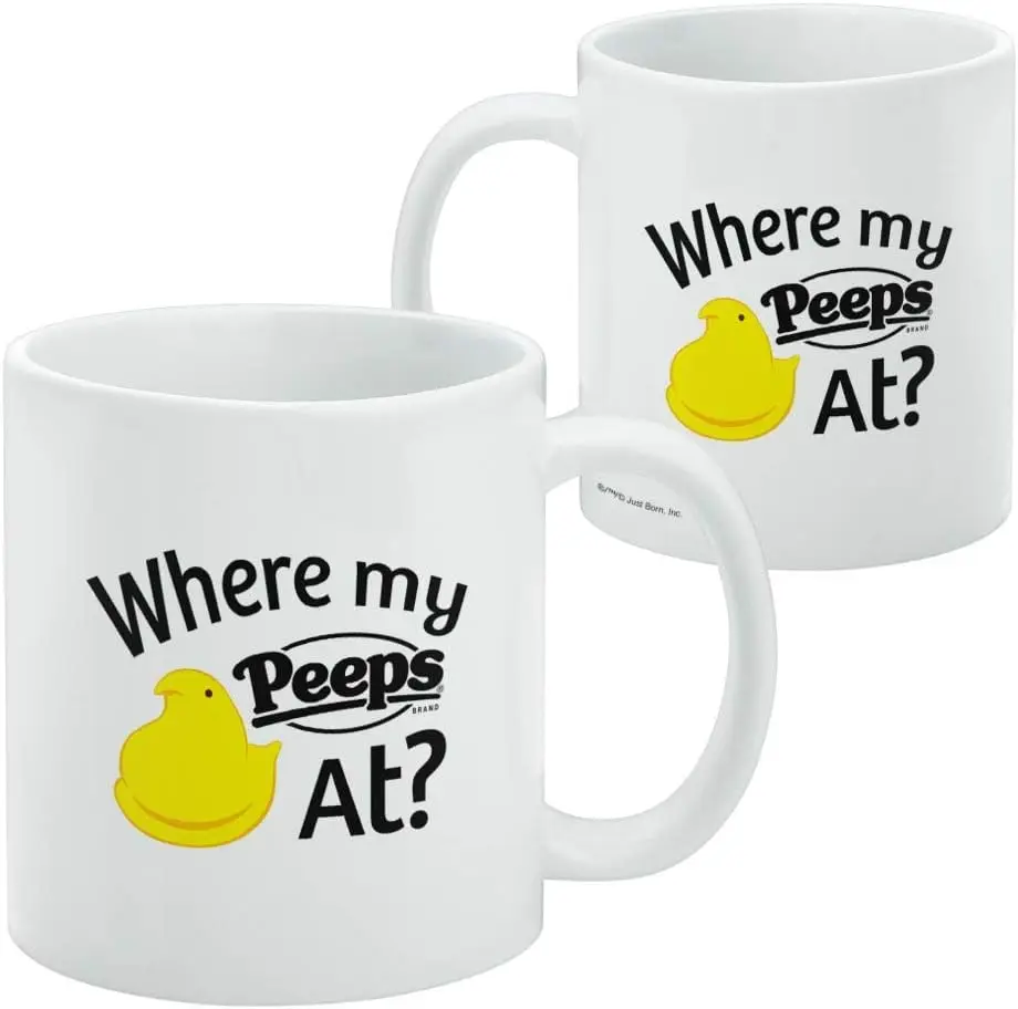 GRAPHICS & MORE Where My Peeps At Ceramic Coffee Mug, Novelty Gift Mugs for Coffee, Tea and Hot Drinks, 11oz, White