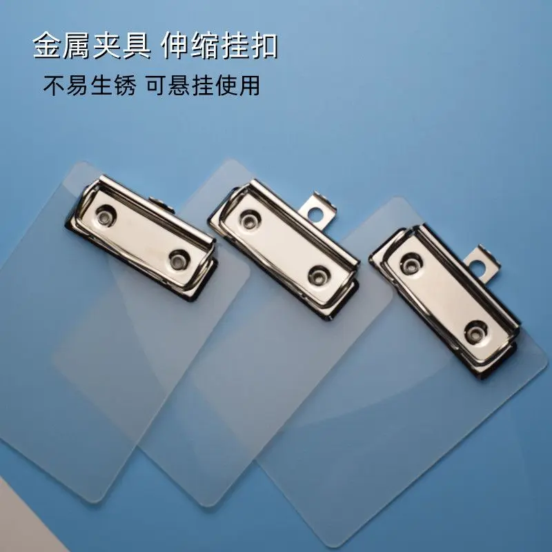 Mini Clipboard Transparent Portable Small Board Clip Student Pocket Memo Clip Folder Board plastic Office Supplies