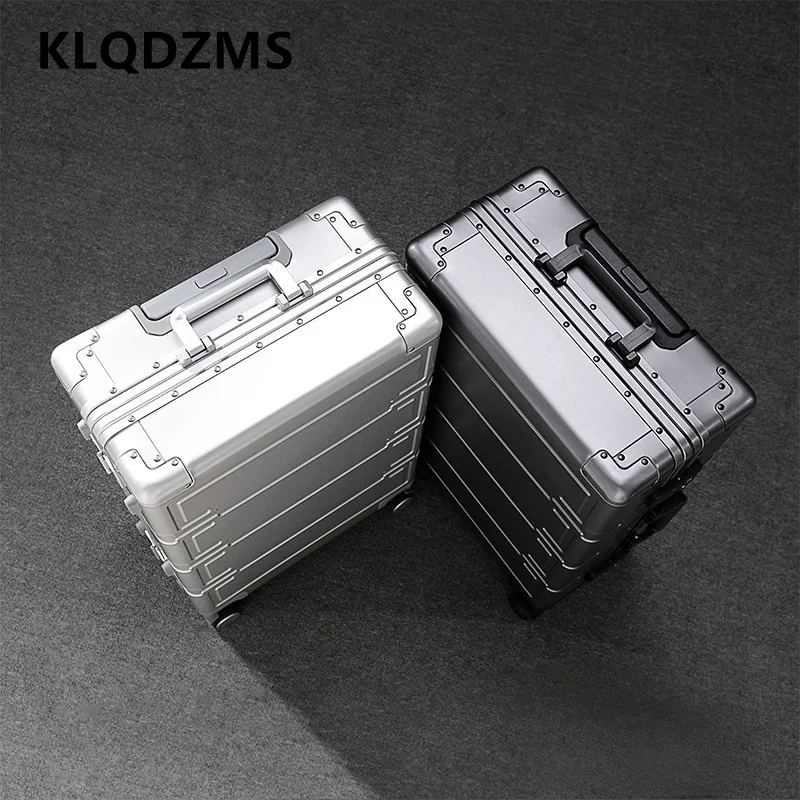 

KLQDZMS Suitcase New All Aluminum Magnesium Alloy Boarding Box Men's Business Trolley Case 20"24"26"28 Inch Cabin Luggage