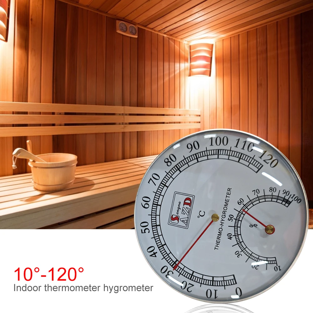 Barometer Hygrometer Thermometer Stainless Steel Case Steam Sauna Thermometer Hygrometer Gauge Hygrothermograph