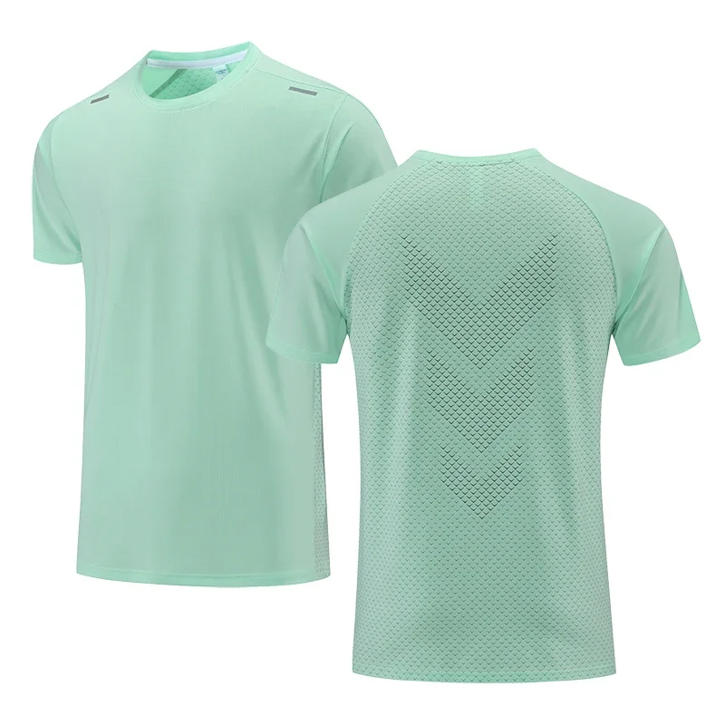 

Camiseta deportiva de manga corta para hombre y mujer, camisa de secado r��pido, transpirable, con cuello redondo, a la moda