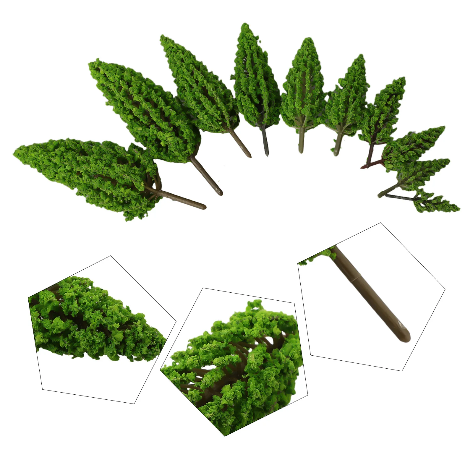 Set of 10 Green Pine Model Trees for Train Railroad Diorama Wargame Park Landscape Scenery Enhance Your Collection!