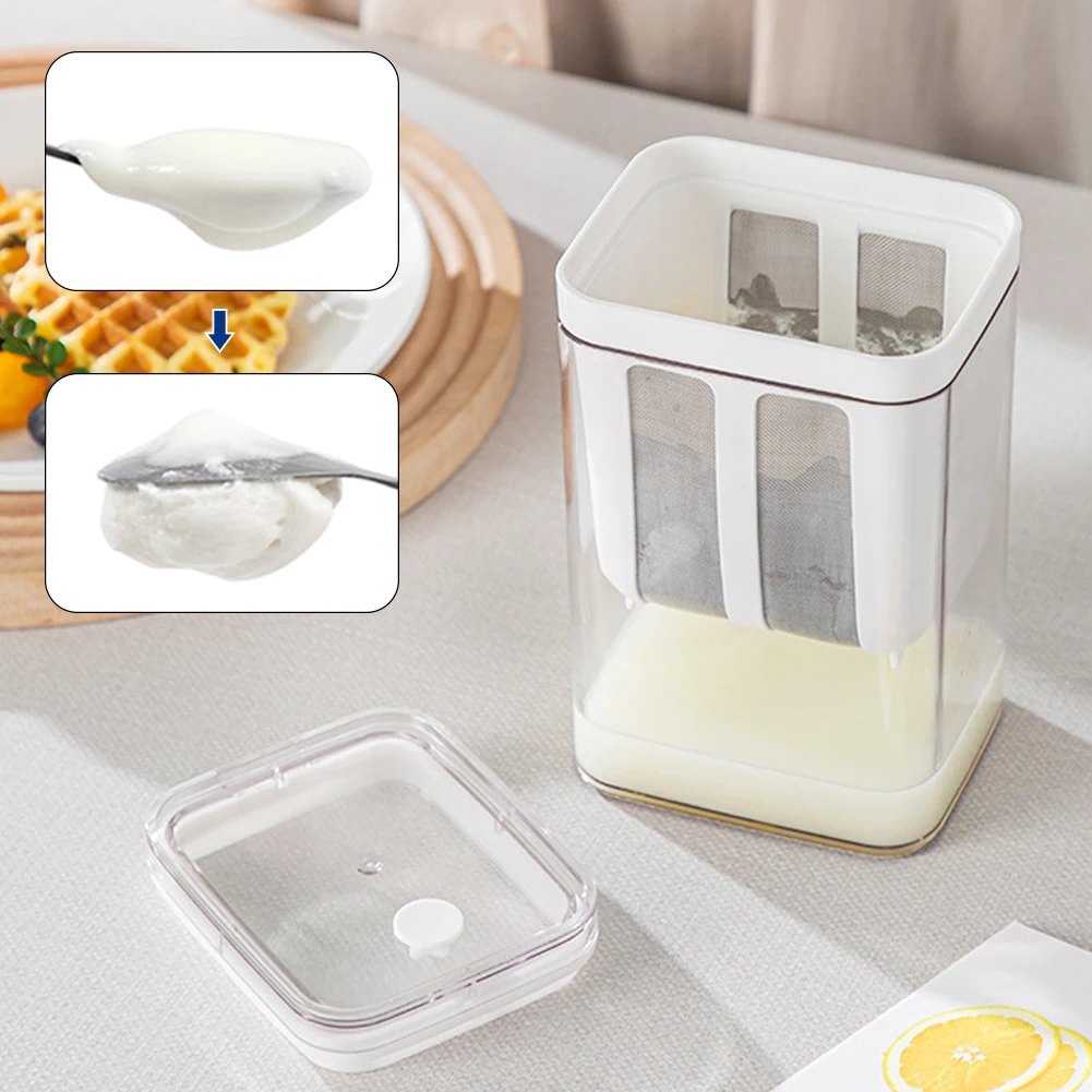 ภาชนะแยกกากโยเกิร์ตเวย์แบบใสใช้ซ้ำได้อุปกรณ์แยกกากโยเกิร์ตที่ใช้ในห้องครัว