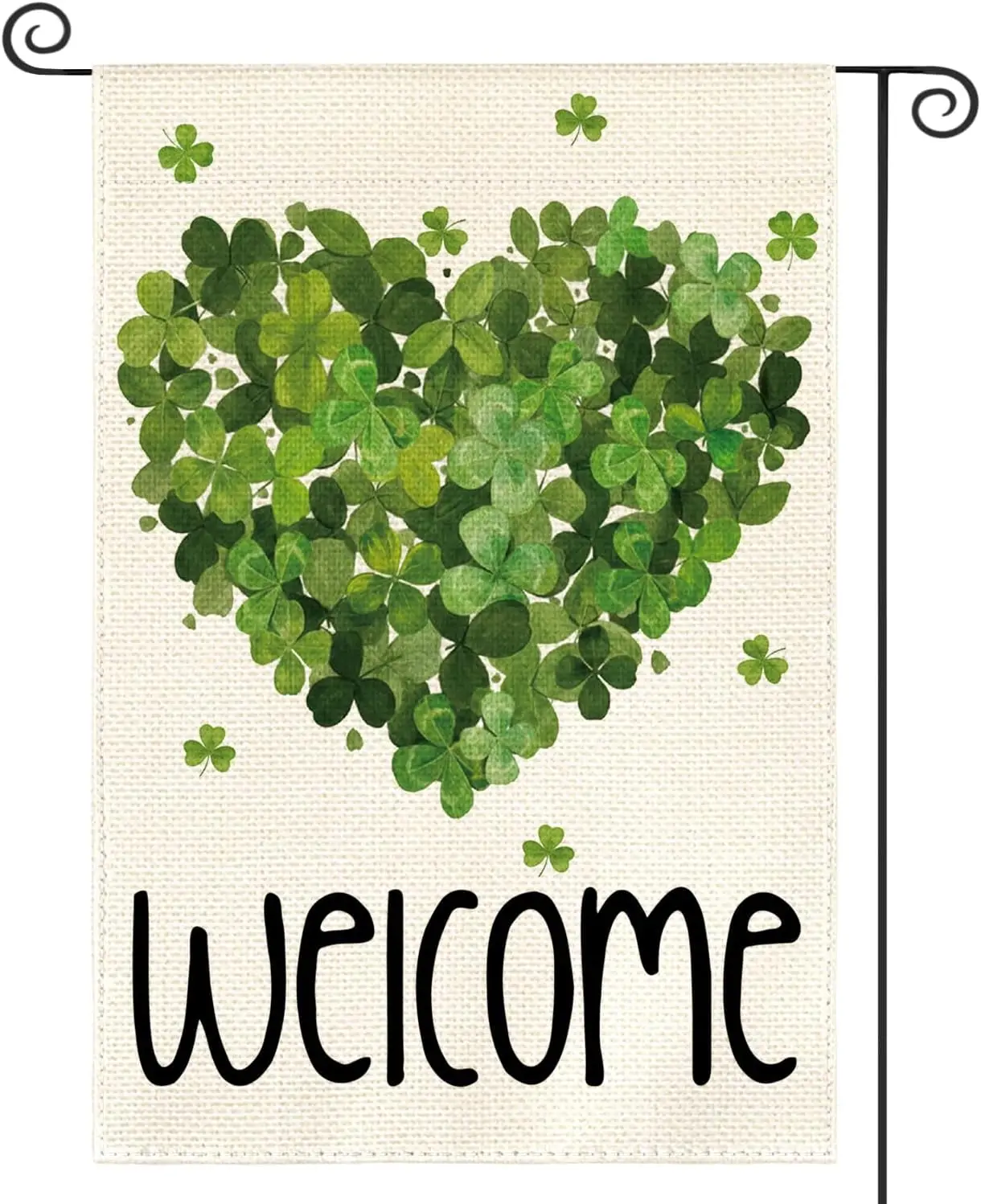 AVOIN colorlife St Patricks Day Garden Flag 12x18 Inch Double Sided Outside, Lucky Clover Shamrock Welcome Holiday Yard Outd ZZM