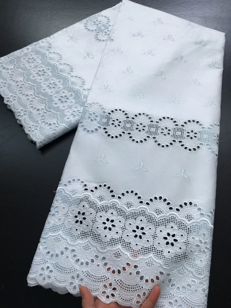 

African Lace Fabric Dubai High Quality 2.5Yards Nigerian Cotton Dry Lace Fabric Swiss Voile for Diy Sew Men's fabric 4432 4271