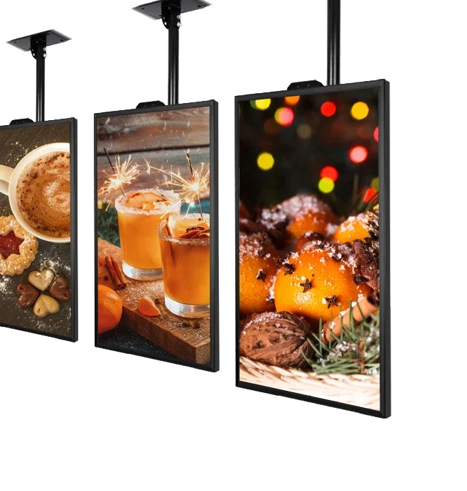 Inch 4k Semi-outdoor Poster Android Monitor Advertising Players Lcd Display Screen Shop Window Facing Digital Signage