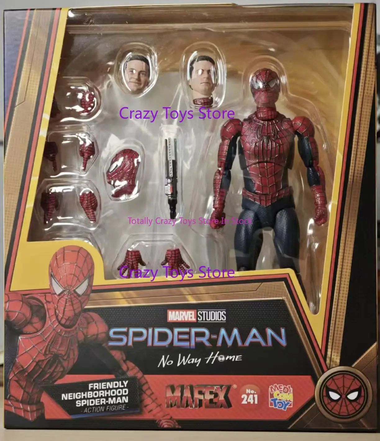 

In Stock Original MAFEX No.241 Spider-Man Tobey Maguire Hero Never Comes Back Neighborhood Action Figure Model Toy.
