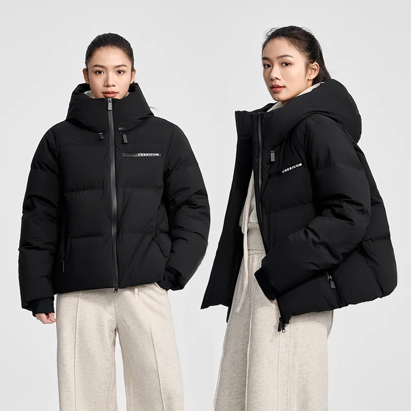 Chericom-Chaqueta de plumón de invierno para mujer, abrigos acolchados cálidos cortos con capucha, prendas de vestir exteriores, chaqueta acolchada ligera y sólida de ocio Y309095Y