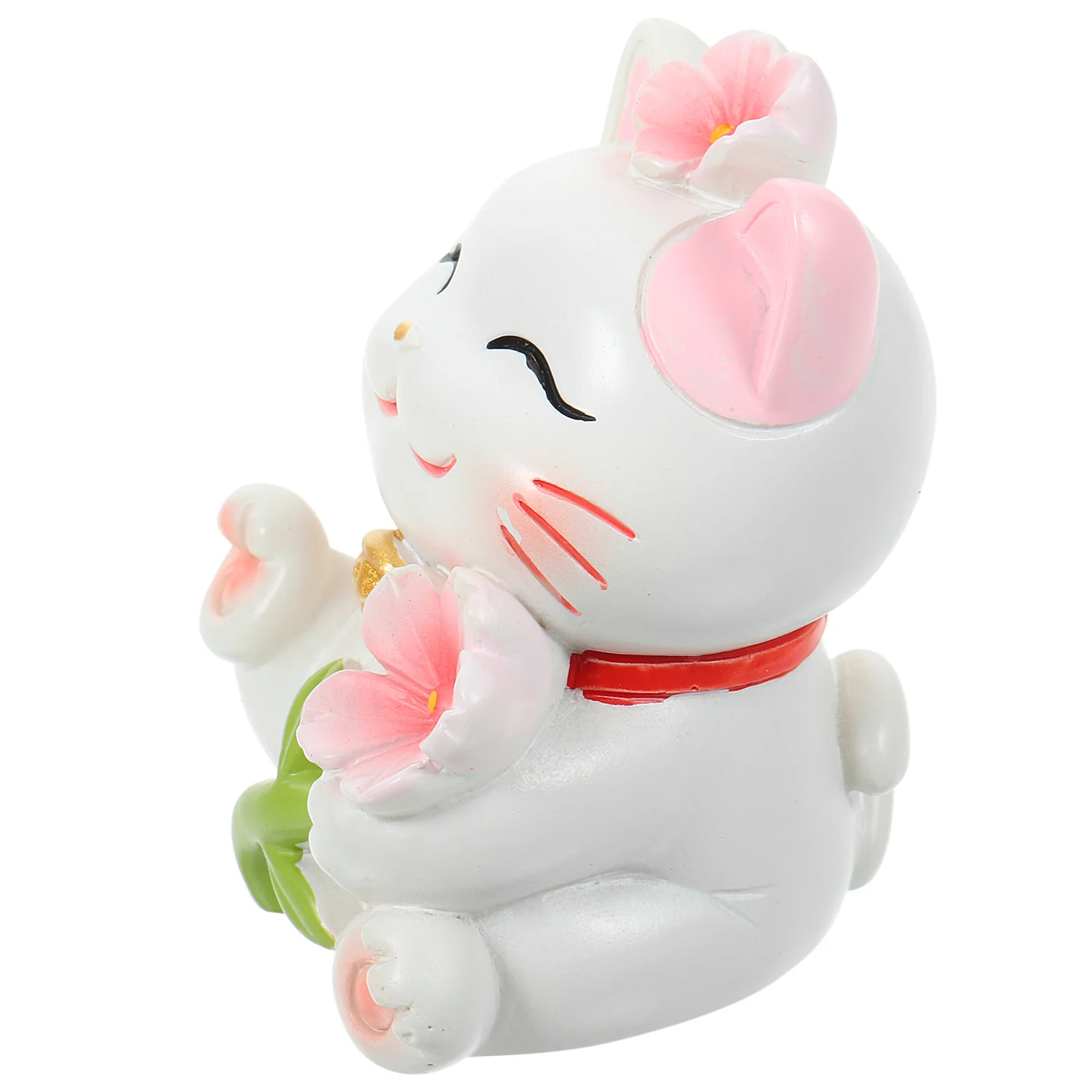 

Compact Fortune Cat Ornament Lovely Desktop Cat Decor Exquisite Lucky Cats Decor for Nightstands Bedroom Living Room