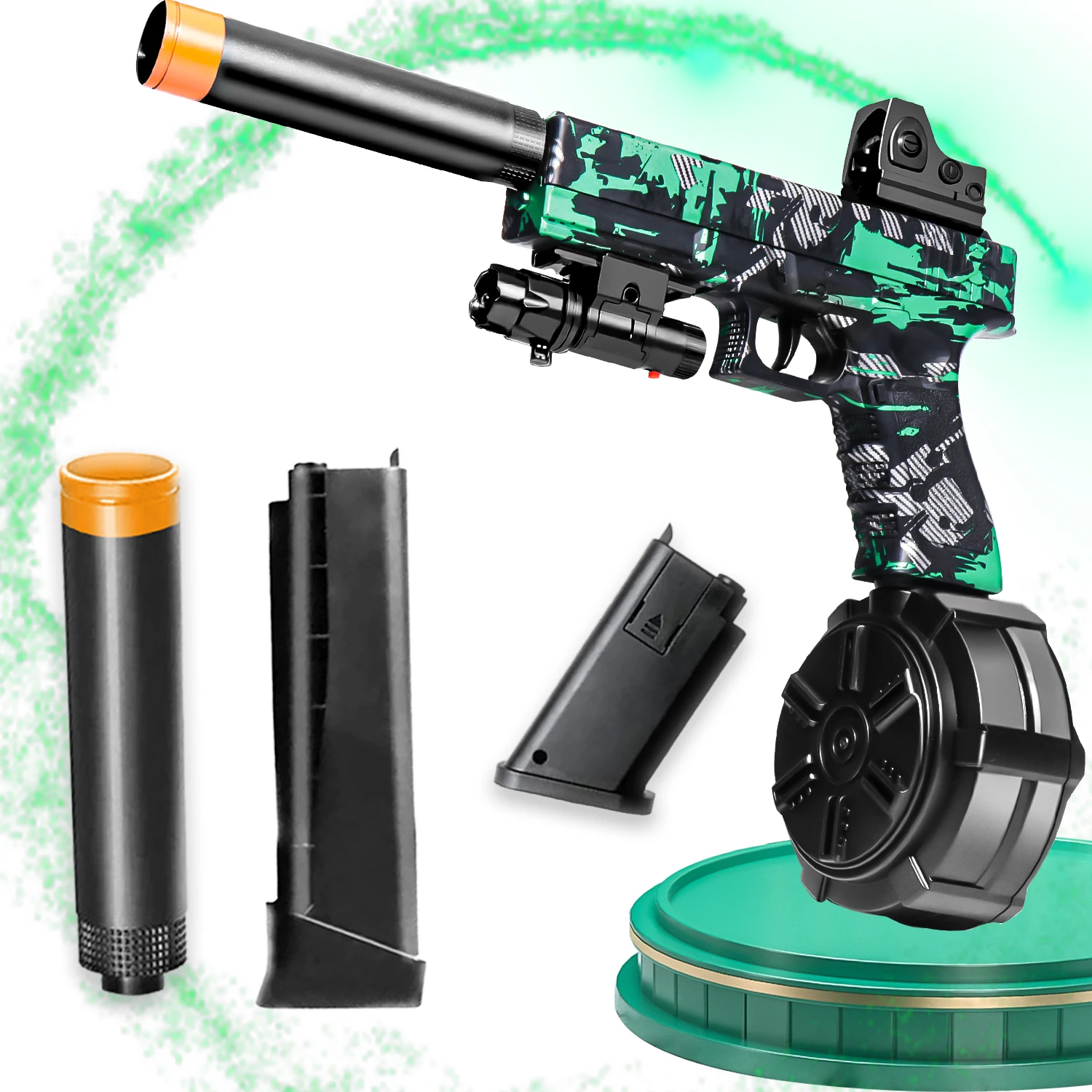 Gelkugelpistole, manueller/automatischer Modus, Gelkugelpistole, Spielzeugpistole, geeignet für Schießspiele im Freien, Halloween- und Weihnachtsgeschenk